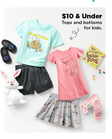 $10 and under tops and bottoms for kids .shop now.