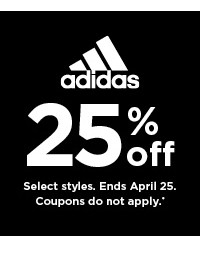 25% off adidas. shop now.