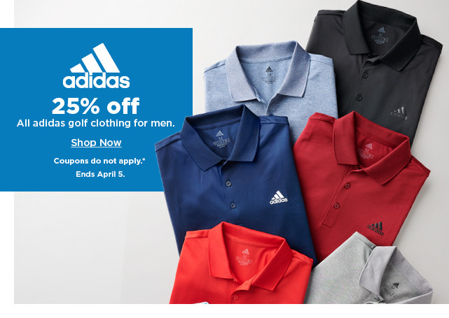 25% off adidas golf clothing for men. shop now.