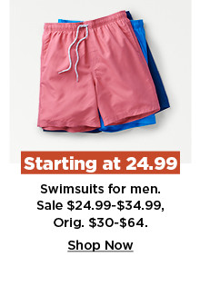 starting at 24.99 swimsuits for men. shop now.