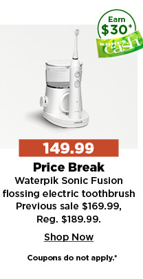 169.99 price break waterpik sonic fusion flossing electric toothbrush. shop now.