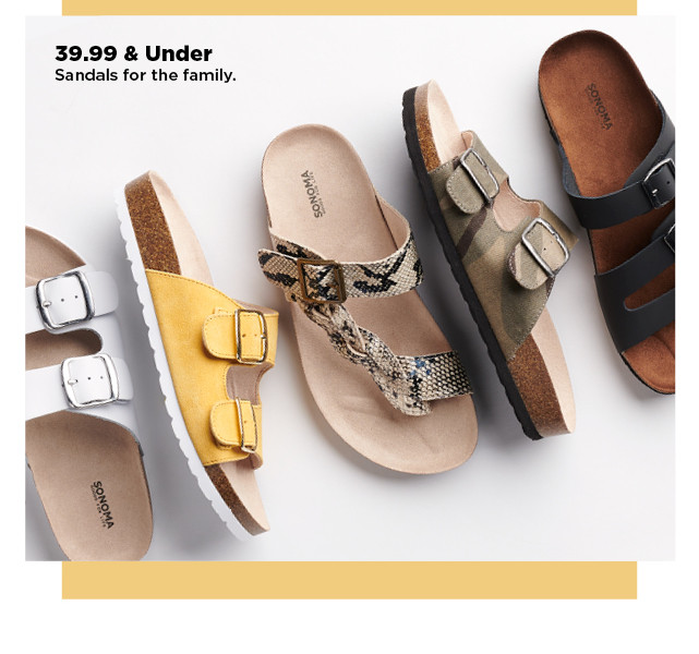 39.99 and under sandals for the family