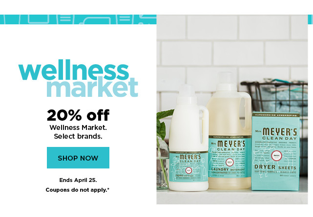 20% off wellness market. select brands. shop now.