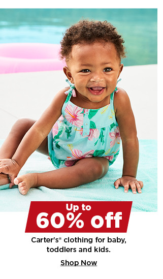 up to 60% off carters clothing for baby, toddlers and kids. shop now.