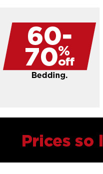 60-70% off bedding. shop now.