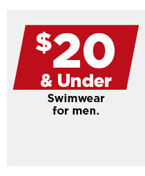 $20 & Under swimwear for men. shop now.