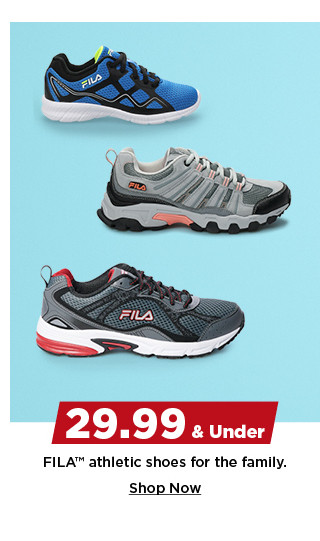 29.99 and under fila athletic shoes for the family. shop now.