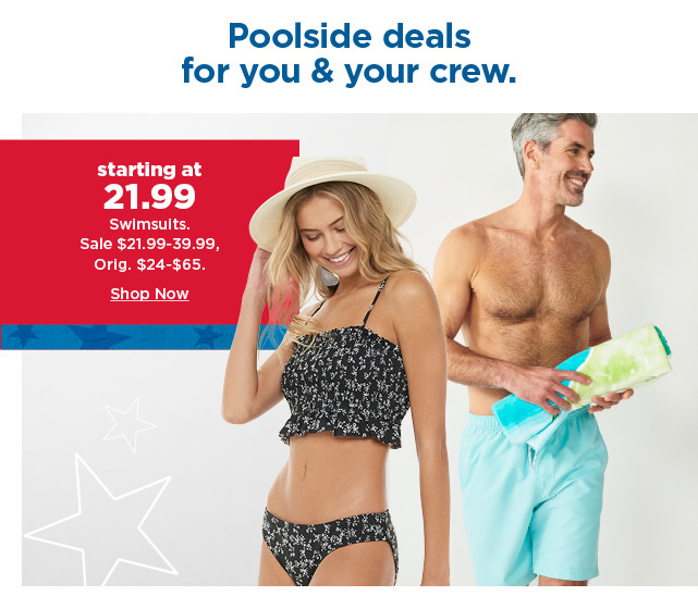 starting at $21.99 swimsuits. shop now.