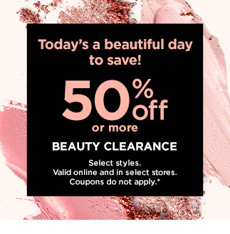 50% off or more on beauty clearance. shop now.