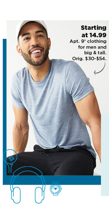 starting at 14.99 apt. 9 clothing for men. shop now.