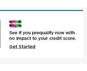 see if you are pre-qualified for a kohls card today