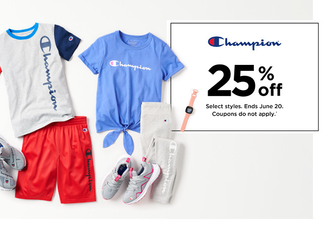 25% off Champion. Select styles. Offers and coupons do not apply. Shop now.