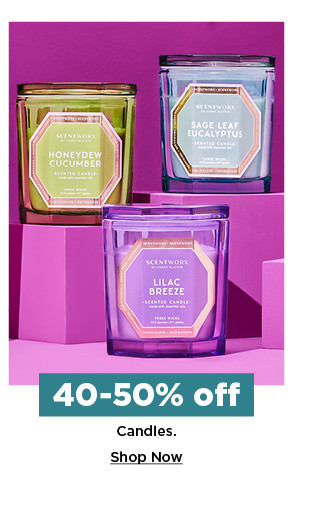 40-50% off candles. shop now.