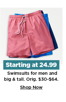 starting at $24.99 swimsuits for men. shop now.