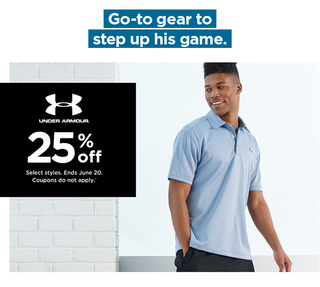 25% off under armour. coupons do not apply. shop now.