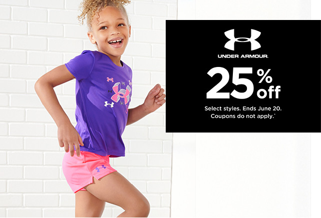 25% off Under Armour. Select styles. Offers and coupons do not apply. Shop now.