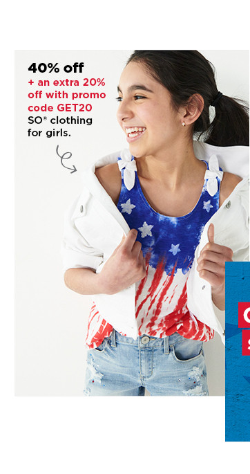 40% off patriotic clothing for girls.