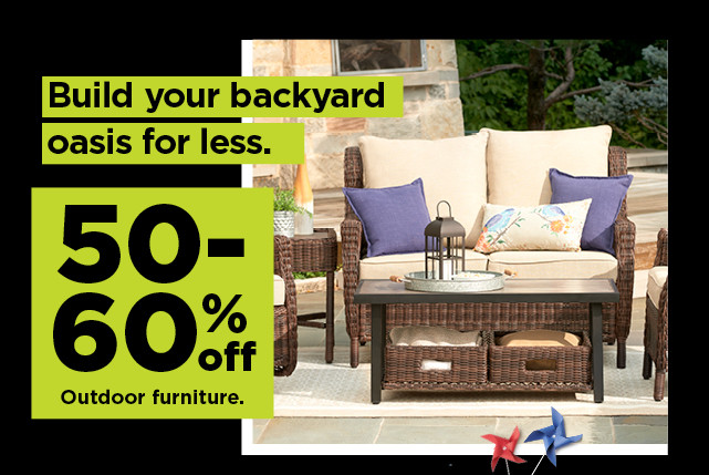 50-60% off outdoor furniture. shop now.