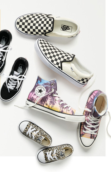 64.99 and under vans and converse shoes for the family. shop now.