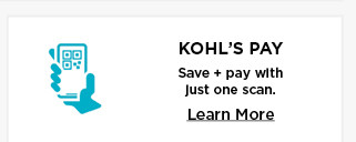 kohls pay. pay and apply offers with one scan. learn more.