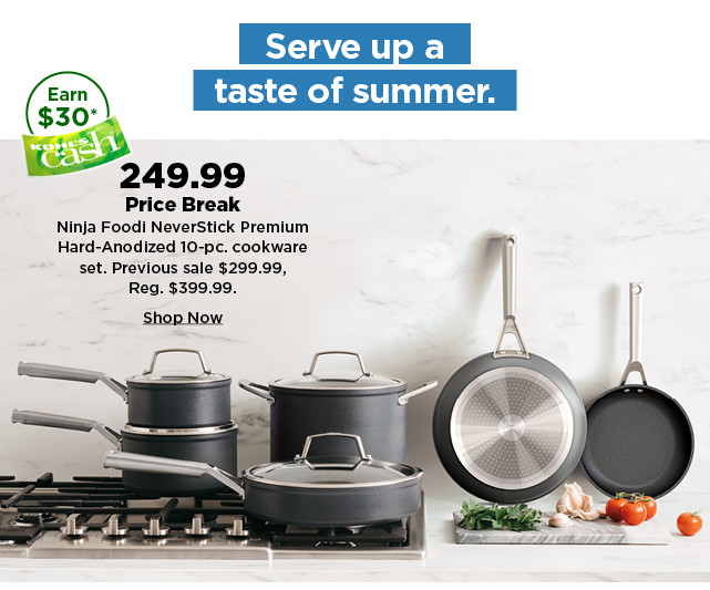 249.99 price break ninja foodi neverstick premium hard anodized 10 piece cookware set. shop now.