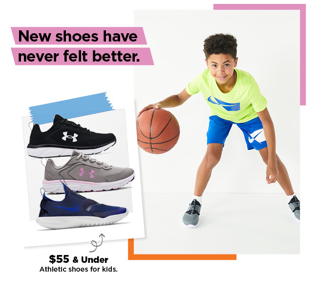 $55 and under athletic shoes for kids. shop now.