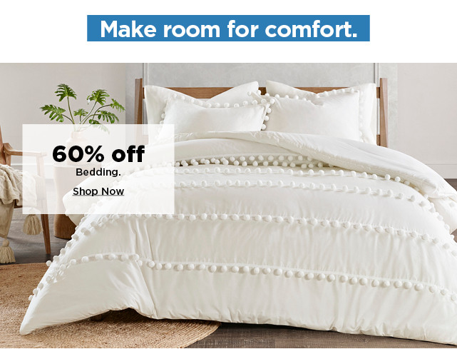 60% off bedding. shop now.