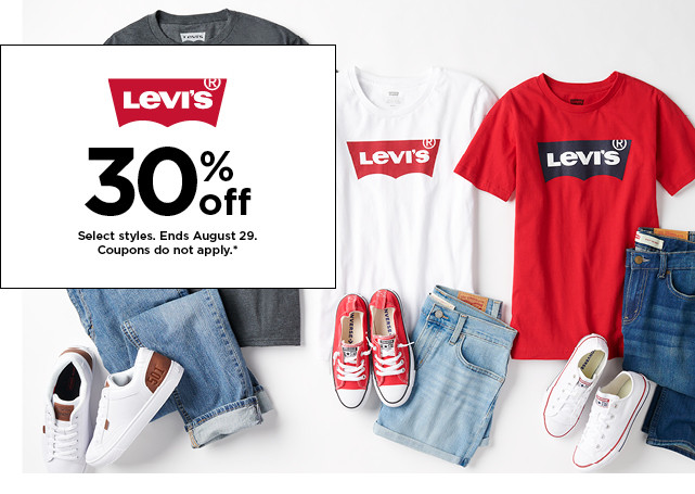 30% off Levis. Select styles. Offers and coupons do not apply. Shop now.