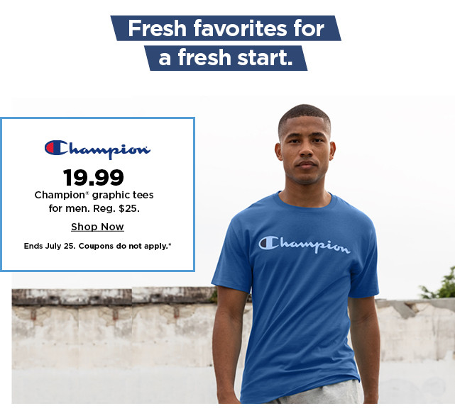 $19.99 champion graphic tees for men. shop now.