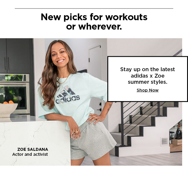 shop adidas x zoe saldana styles. shop now.
