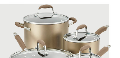 279.99 price break anolon advanced home 11 piece hard anodized cookware set. shop now.