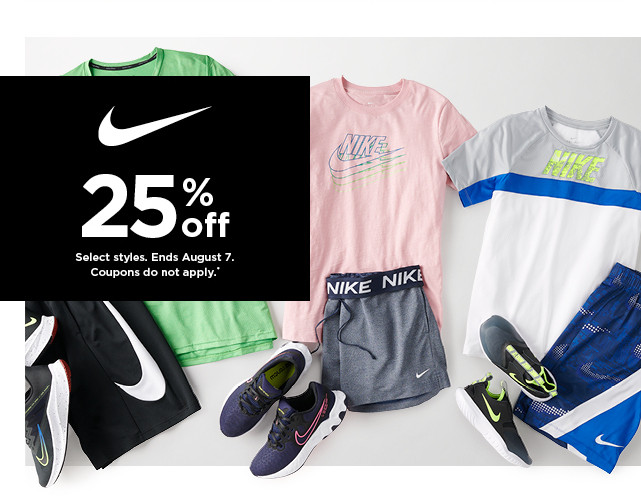 25% off Nike. Select styles. Offers and coupons do not apply. Shop now.