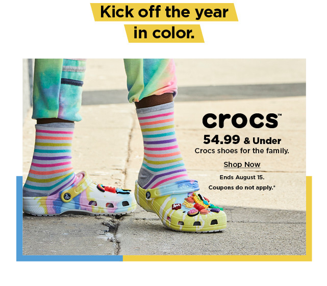 54.99 and under crocs for the family. shop now.