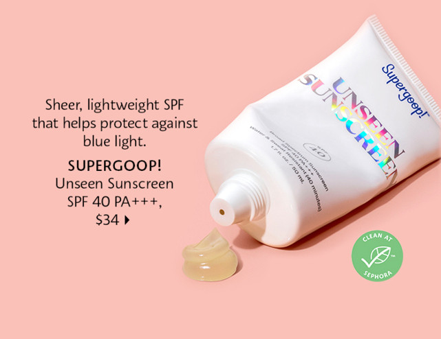 Supergoop Unseen Sunscreen SPF 40 PA. shop now.