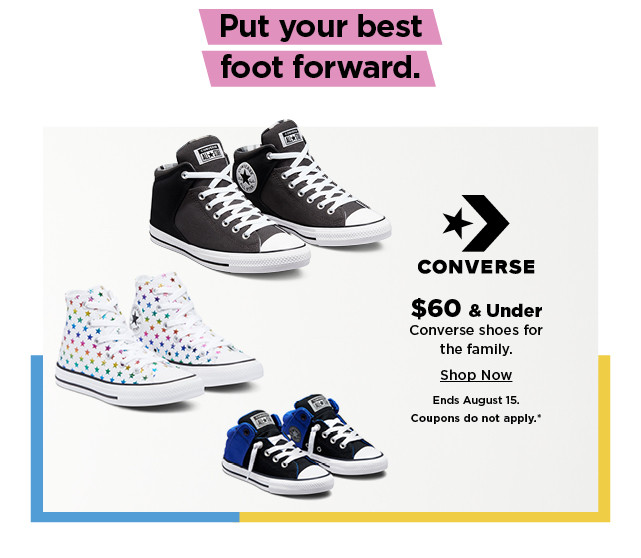 $60 and under converse shoes for the family. shop now.