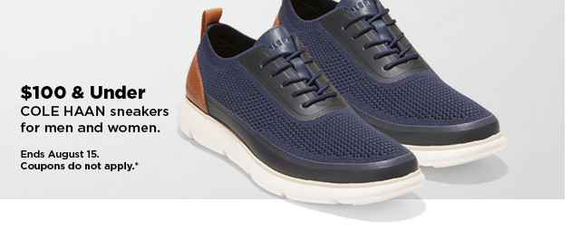 $100 and under cole haan zeroguard omni sneakers for men and women. shop now.