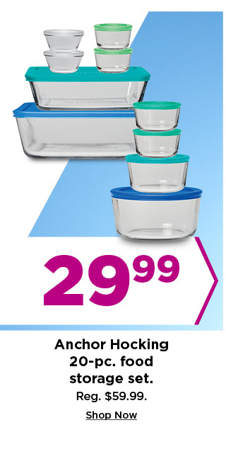 29.99 anchor hocking 20 piece food storage set. shop now.