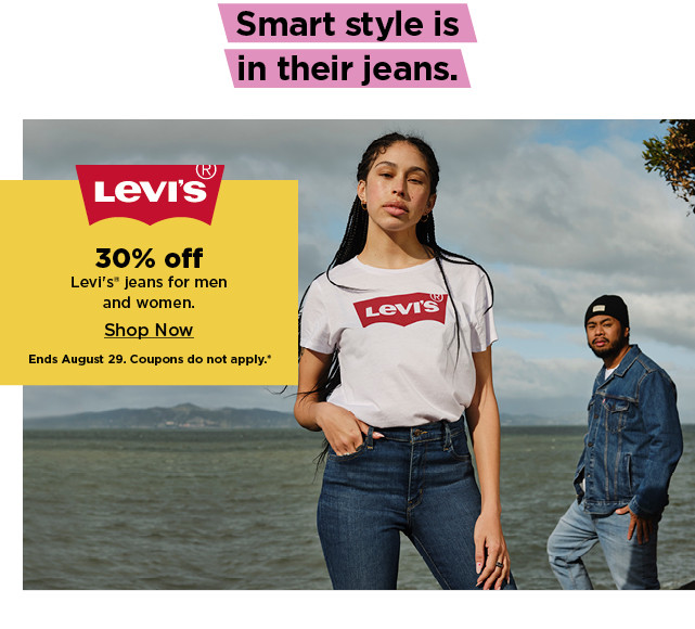30% off levis for men and women.  shop now.