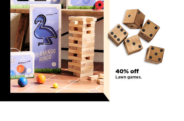 40% off plus an extra 20% off with promo code SHOP20 lawn games. shop now.