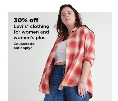 30% off levis clothing for women and womens plus.  shop now.