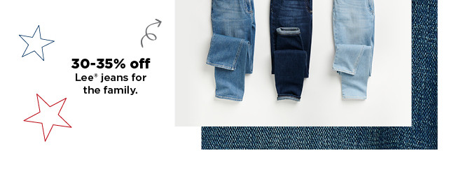 30-35% off lee jeans for the family. shop now.