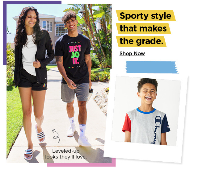 shop sporty styles.