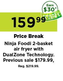 159.99 price break ninja foodi 2 basket air fryer with dual zone technology. shop now.