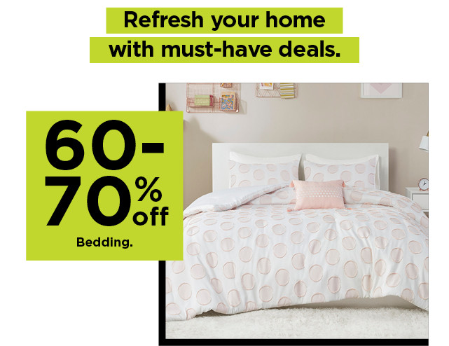 60-70% off bedding. shop now.