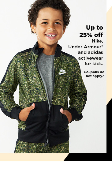 up to 25% off nike, under armour and adidas activewear for kids. shop now.\