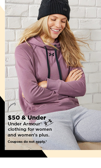 $50 and under under armour workout clothes for women.  shop now.