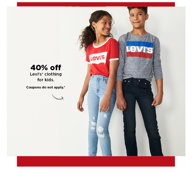 40% off levis clothing for kids. shop now.