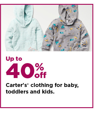 up to 40% off carters clothing for baby toddlers and kids. shop now.