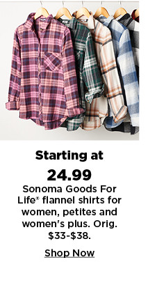 starting at 24.99 sonoma goods for life flannel shirts for women. shop now.