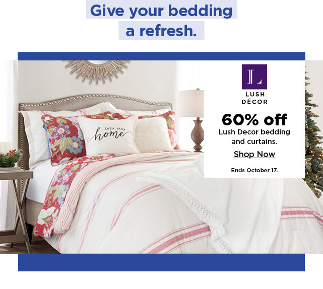 60% off lush decor bedding and curtains. shop now.